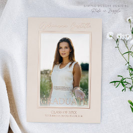 Moderne Gold 3 Foto-Graduierungspartei Folieneinladung