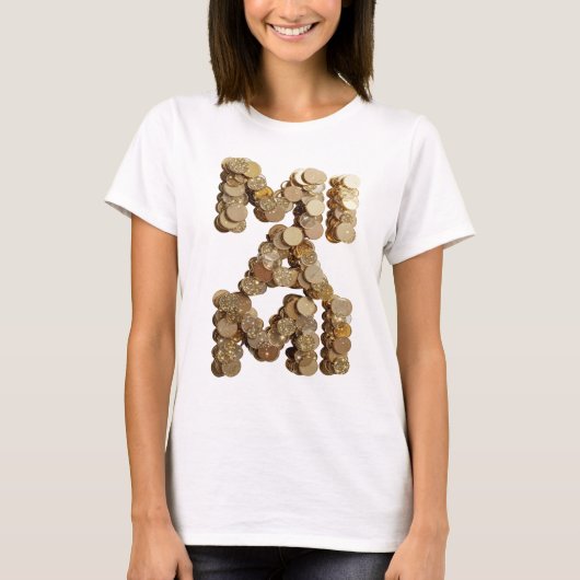 Moderne Gold ABSTRACT ART Gestaltung T-Shirt (Vorderseite)