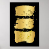 Moderne Gold Akzente Dekoration Schwarz Pinsel Abs (Vorne)