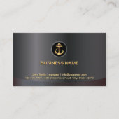 Moderne Gold Anchor klassisch dunkelmetallisch Visitenkarte (Vorderseite)