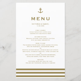Moderne Gold Anchor Nautical Wedding Card