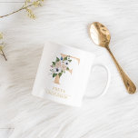 Moderne Gold-Aquarell-Blume Letter F | Monogramm Kaffeetasse<br><div class="desc">Moderne Gold-Aquarell-Blume Letter F | Monogramm</div>