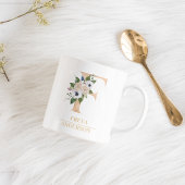 Moderne Gold-Aquarell-Blume Letter F | Monogramm Kaffeetasse