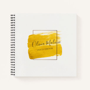 Moderne Gold-Aquarellfarbe gerahmt Notizblock