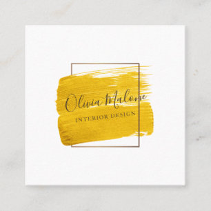 Moderne Gold-Aquarellfarbe gerahmt Quadratische Visitenkarte