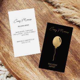 Moderne Gold Black Balloon Artist | Veranstaltungs Visitenkarte