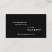 Moderne Gold Black Business Card Visitenkarte (Rückseite)