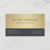 Moderne Gold & Black Elegante Business Card Visitenkarte (Rückseite)