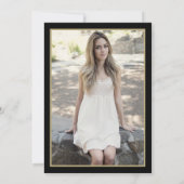 Moderne Gold & Black Foto Überraschung Sweet 16 Einladung (Rückseite)