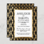 Moderne Gold & Black Geometric Wedding (Vorne/Hinten)