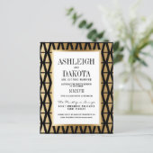 Moderne Gold & Black Geometric Wedding (Stehend Vorderseite)