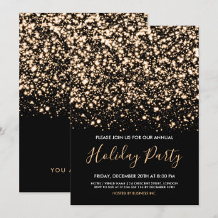 Moderne Gold & Black Glam Corporate Holiday Party Einladung