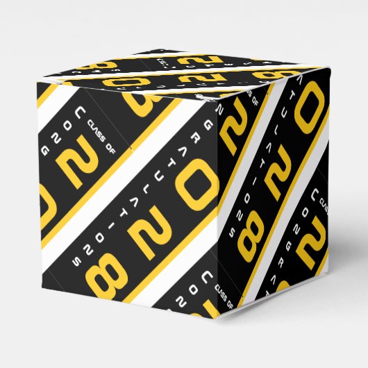 Moderne Gold Black Graduation Party Geschenkschachtel (Vorderseite)