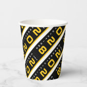 Moderne Gold Black Graduation Party Pappbecher (Vorderseite)