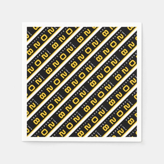 Moderne Gold Black Graduation Party Serviette (Vorderseite)