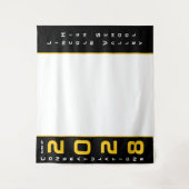 Moderne Gold Black Graduation Party Wandteppich (Vorderseite)