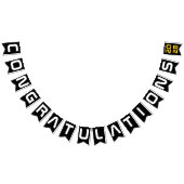 Moderne Gold Black Gratulation Graduation Party Wimpelkette (Alle)