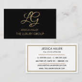 Moderne Gold Black Krawatte Luxus Elegantes Script Telefonnummerkarte (Vorne/Hinten)