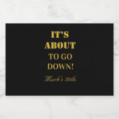 Moderne Gold & Black Wedding Geburtstagsgunst Alkoholflaschenetikett (Einzelnes Label)