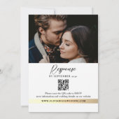 Moderne Gold Black Wedding QR Code Einladung (Rückseite)
