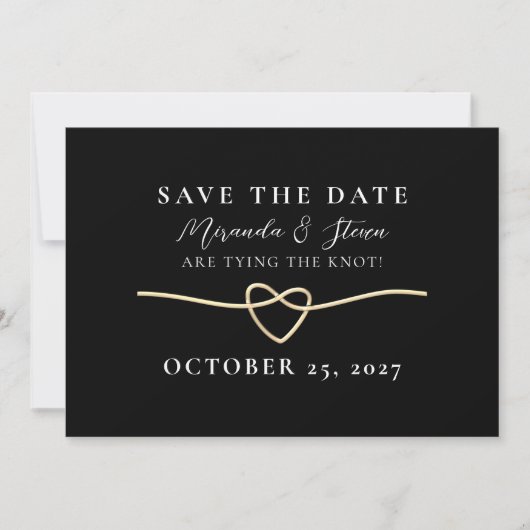 Moderne Gold Black Wedding rettet das Datum Save The Date (Vorderseite)