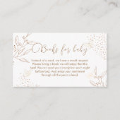 Moderne Gold Blätter Schmetterlingsbücher für Baby Begleitkarte (Vorderseite)