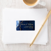 Moderne Gold Blue Marble Agate Rücksendeadresse Adressaufkleber (Insitu)