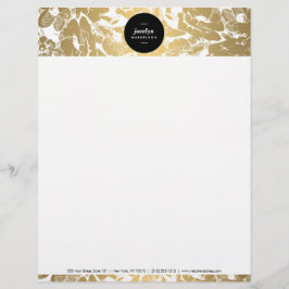 Moderne Gold Blume Black Circle Letterhead Briefkopf