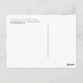 Moderne Gold Blume Black Circle Postcard Postkarte (Rückseite)