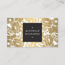 Moderne Gold Blume Business Card