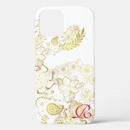 Moderne Gold Blume und Monogram Case Mate iPhone