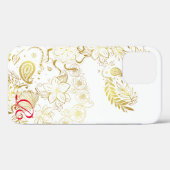 Moderne Gold Blume und Monogram Case Mate iPhone (Rückseite (Horizontal))