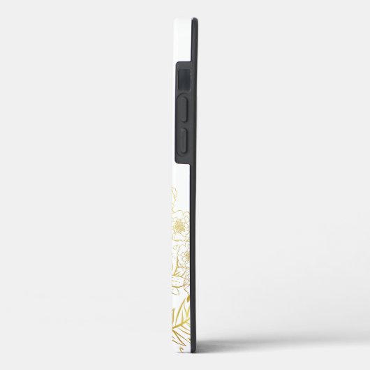 Moderne Gold Blume und Monogram Case Mate iPhone (Rückseite / Links)