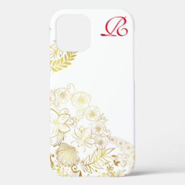 Moderne Gold Blume und Monogram Case Mate iPhone