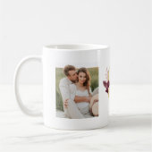 Moderne Gold-Blumen-Initiale C | Zweifoto-Monogram Kaffeetasse (Links)