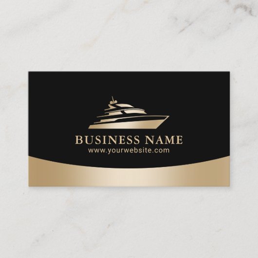 Moderne Gold Boat Vermietung Sales Maintenance Bla Visitenkarte (Vorderseite)
