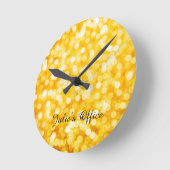Moderne Gold-Bokeh-Acrylmauer Runde Wanduhr (Winkel)