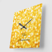 Moderne Gold-Bokeh-Wall-Uhr Quadratische Wanduhr (Winkel)