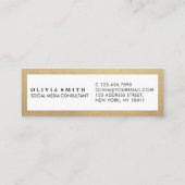Moderne Gold Border Multipurpose Social Media Mini Visitenkarte (Rückseite)