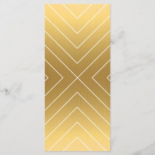 Moderne Gold Brush Stroke Custom Menu Card Menükarte (Rückseite)