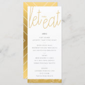 Moderne Gold Brush Stroke Custom Menu Card Menükarte (Vorne/Hinten)