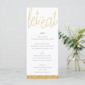Moderne Gold Brush Stroke Custom Menu Card Menükarte (Stehend Vorderseite)