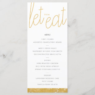Moderne Gold Brush Stroke Custom Menu Card Menükarte