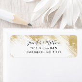 Moderne Gold Brush Stroke Rücksendeadresse (Insitu)