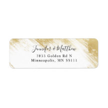 Moderne Gold Brush Stroke Rücksendeadresse