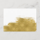 Moderne Gold Brushstroke Hochzeitskarte Begleitkarte (Rückseite)