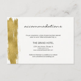 Moderne Gold Brushstroke Hochzeitskarte Begleitkarte
