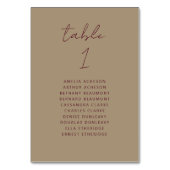 Moderne Gold Burgundy Script Wedding Tischnummer (Rückseite)