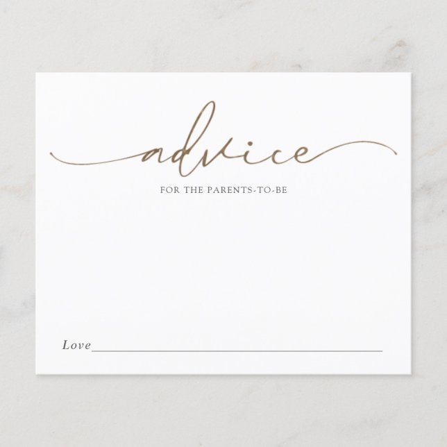 Moderne Gold Calligraphy Advice for the Elterns (Vorderseite)