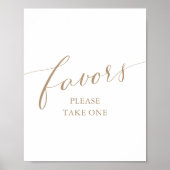 Moderne Gold Calligraphy Baby Shower favorisiert S Poster (Vorne)